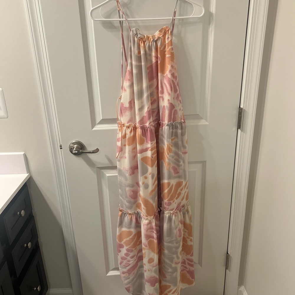 Lush watercolor maxi dress